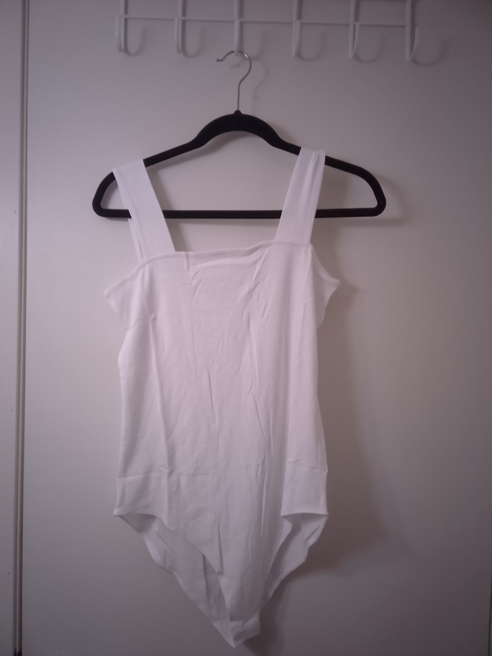 White Square-Neck Bodysuit Size Xl